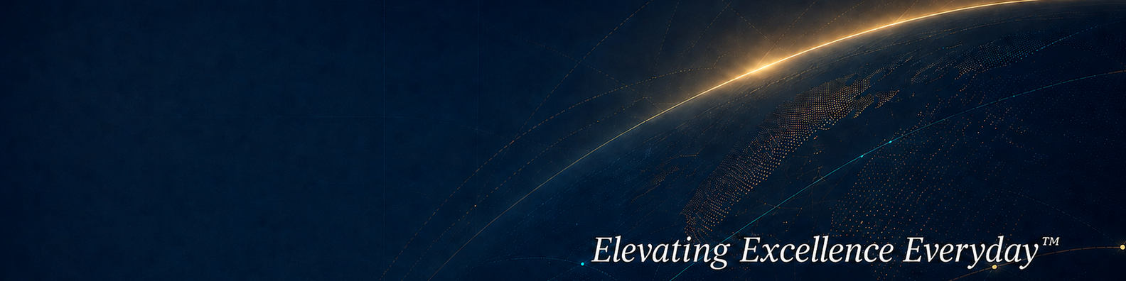 A connected global horizon in deep blue and gold